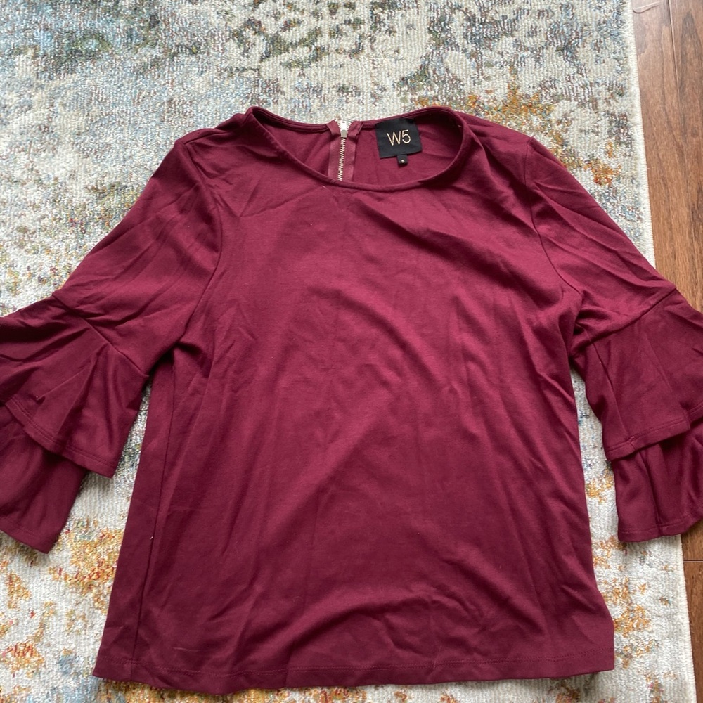 ruffled sleeve shirt